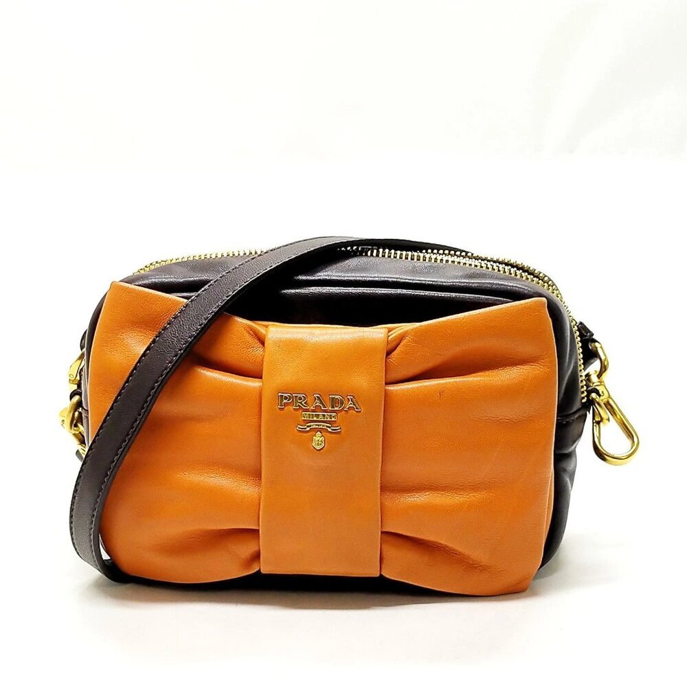 Prada Crossbody bag Brown Leather 336-070325